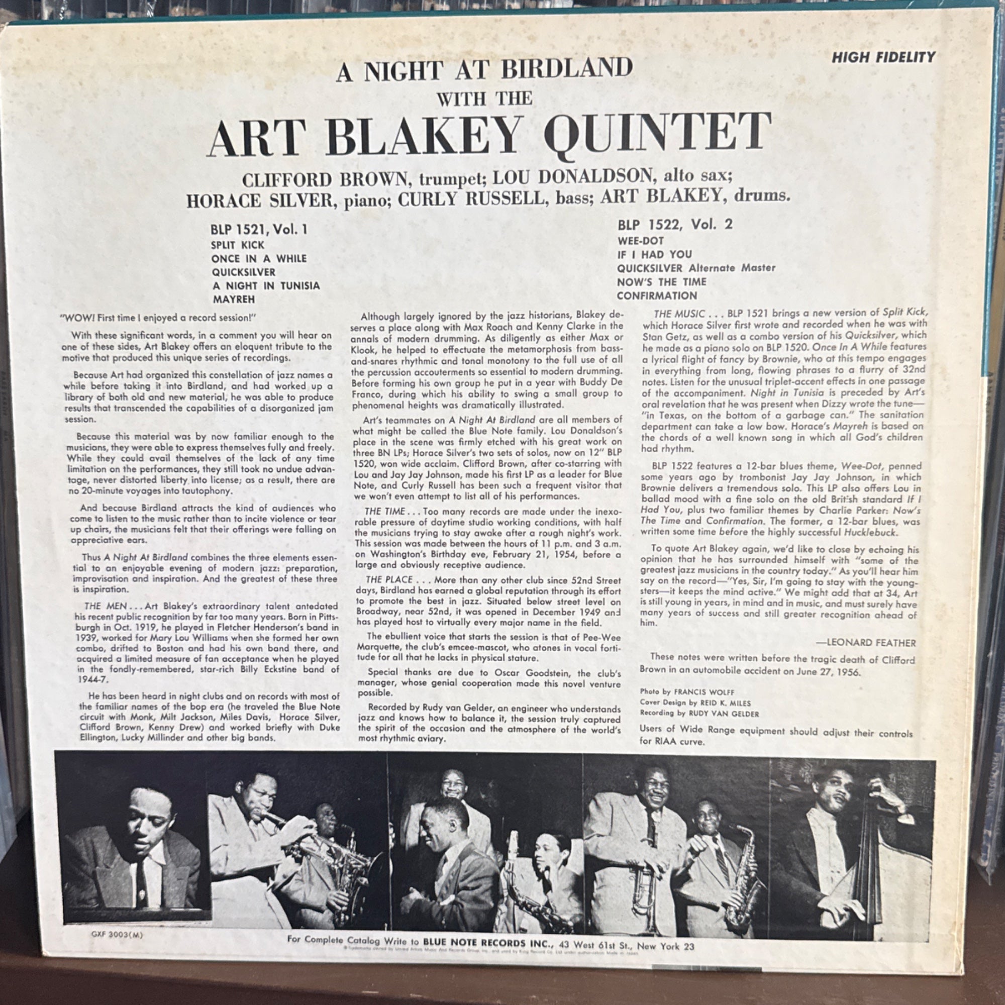 A Night At Birdland Volume 1 - Art Blakey Quintet (1977) (1LP