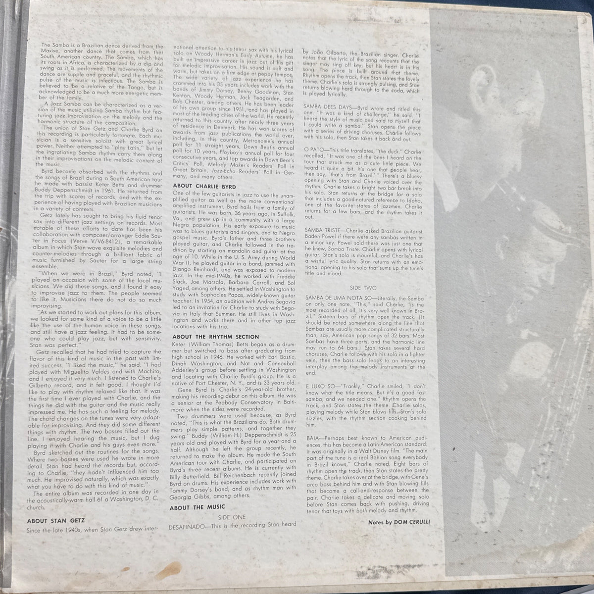 Jazz Samba 1st press mono by Stan Getz - Photo 3